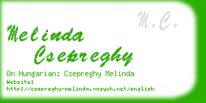 melinda csepreghy business card